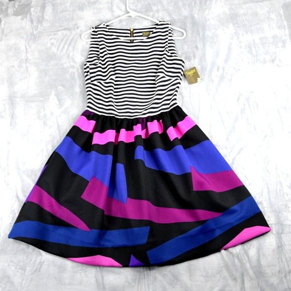 Just...Taylor Dresses & Skirts - Just Taylor Dress Womens Size 4 Stripe Sleeveless Pleated Colorful